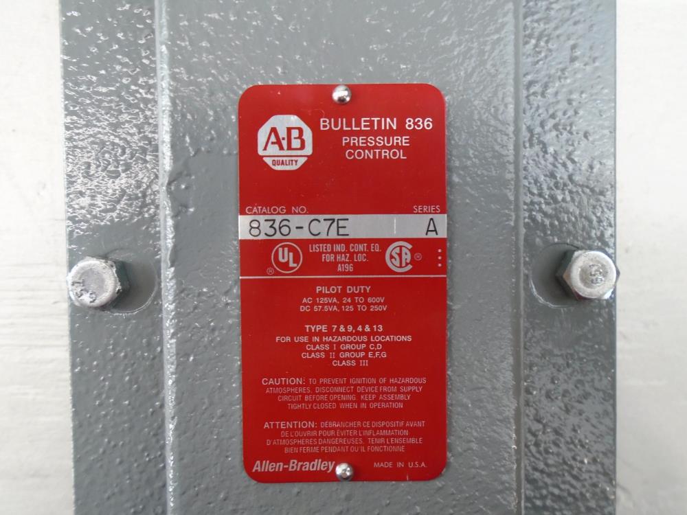 Allen Bradley 836-C7E Pressure Controller, Series A